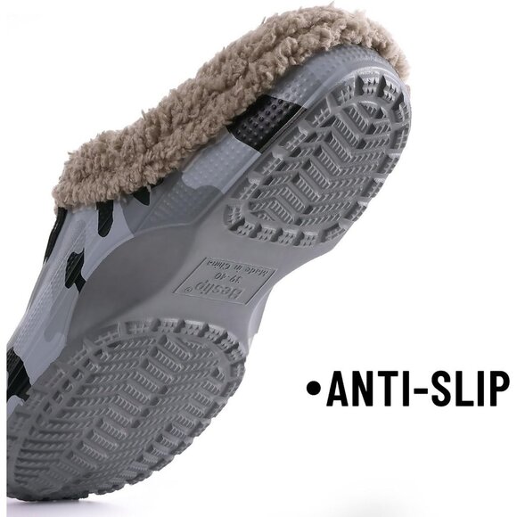 Women Camo Dark Clogs Waterproof Winter Fuzzy Slippers Classic Fur Lined - Picture 5 of 5